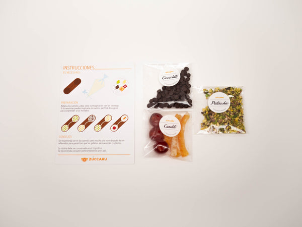 Instricciones y toppings kit cannoli