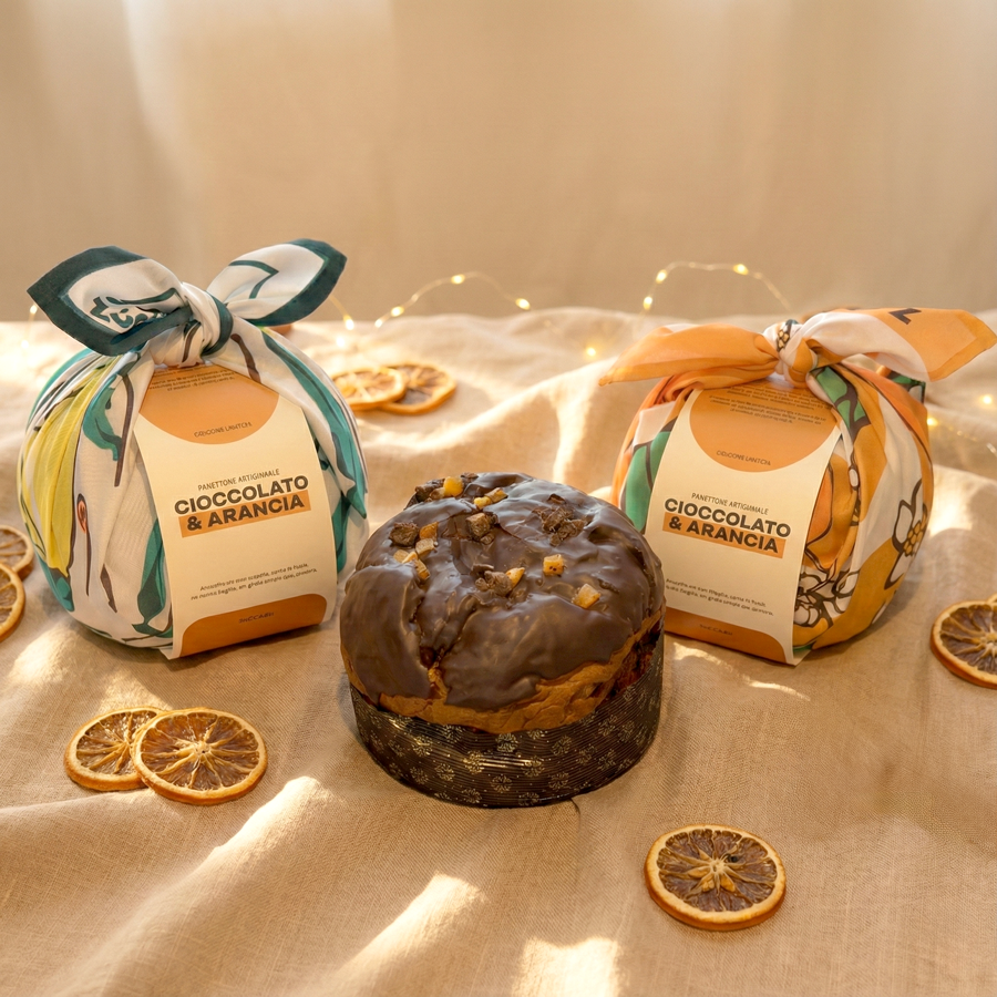 Panettone con Mappina - Chocolate y Naranja Confitada