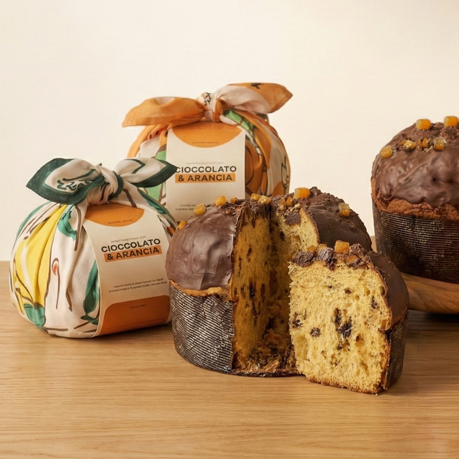 Panettone con Mappina - Chocolate y Naranja Confitada